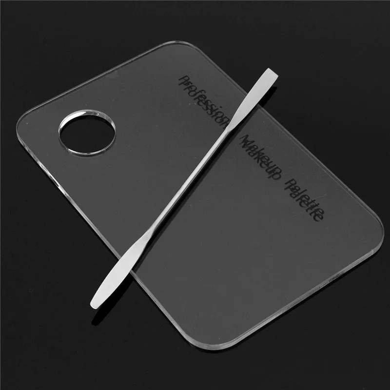 Acrylic Transparent Makeup Palette  Watercolor Oil Painting Mixer with Stainless Spatula Cosmetics Tools