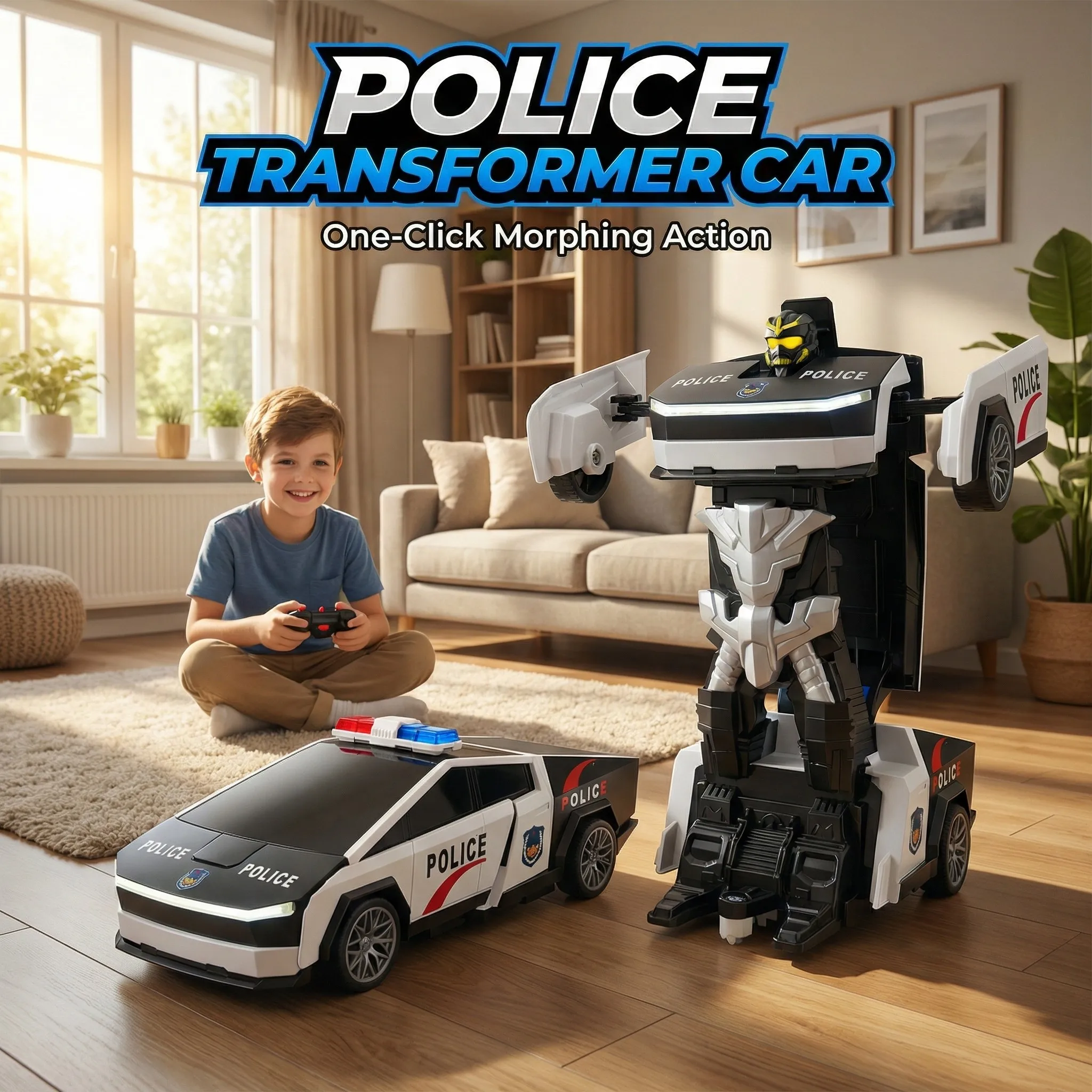 Drone Or Rc Car - Mobil Polisi RC 2.4GHz yang Dapat