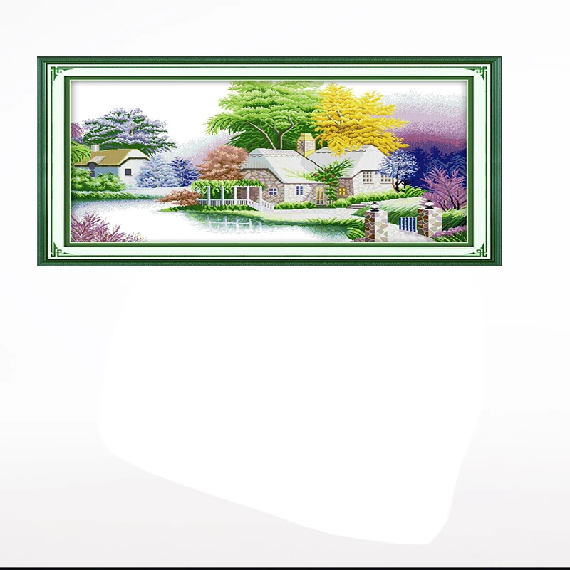 

Leisurely Living Landscape cross-embroidered bedroom painting, 11CT/14CT hand embroidery