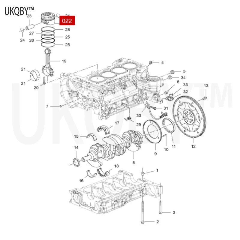 Suitable for Bu ic k Re ga l Re ga l Re ga l SL S car engine piston 2.0T/09-15/89018108
