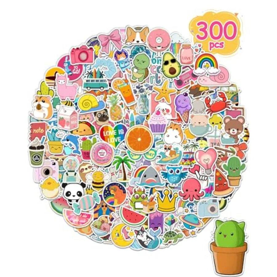Stickers for Water Bottles, /Pack Random Vinyl Waterproof Laptop Sticker for School Students Gifts Supplies Classroom Teachers