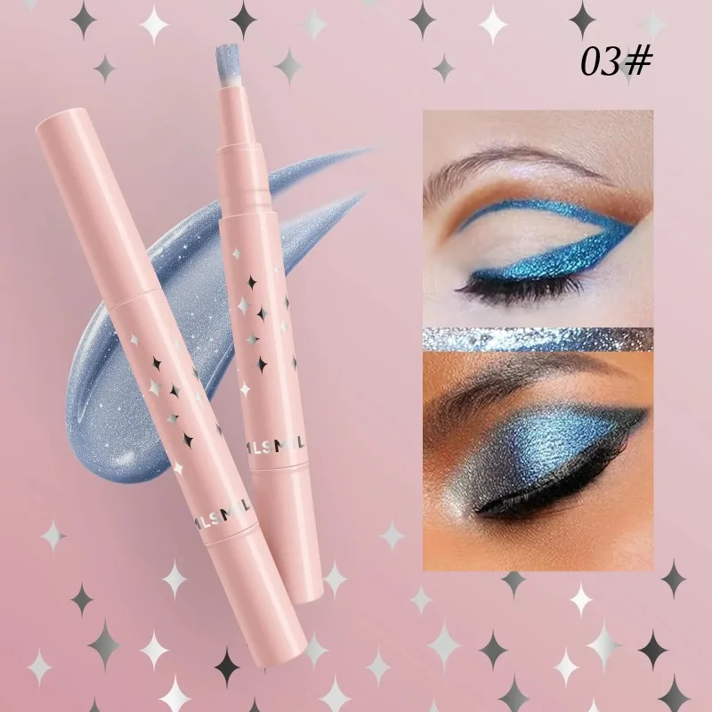 Pearlescent Liquid Eyeshadow with Brush Diamond Shiny Glitter Lasting Eye Shadow Waterproof Quick-drying Eyes Make Up  Cosmetics