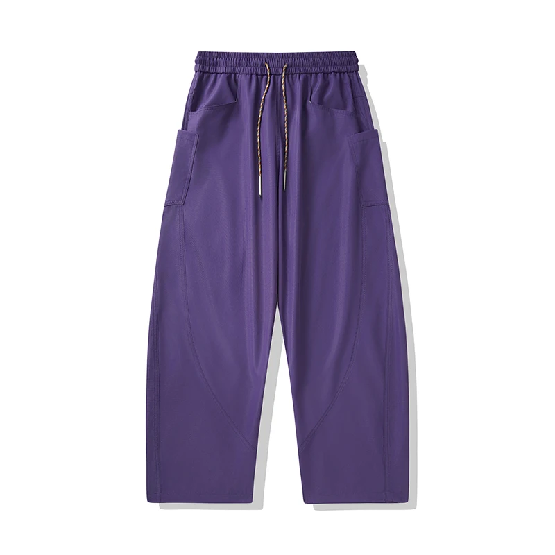 

2025 TRAF Men's Drawstring Waist Tracksuit Pants, Suitable For Running Sportswear, Light Breathable Fabric For Summer Activities