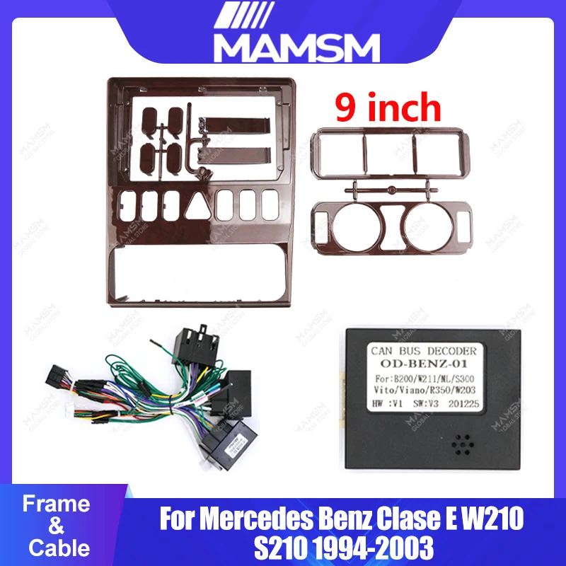 Para Mercedes Benz ClaseE W210 S210 1994-2003 radio de coche android fascia multimedia cd vídeo Audio estéreo panel marco arnés de cables