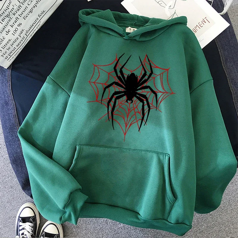 Unisex Herbst-Winter Spider Gothic Hoodie Pullover Vintage Langarm Casual Streetwear Sweatshirt, in verschiedenen Farben erhältlich – Detail 3