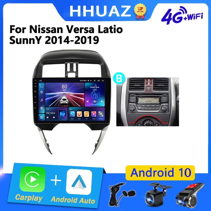 For Nissan Micra marzo Versa Note Livina Almera Latio Sunny Juke Versa 2014 - 2018 Android Car Radio Carplay Player Navigation