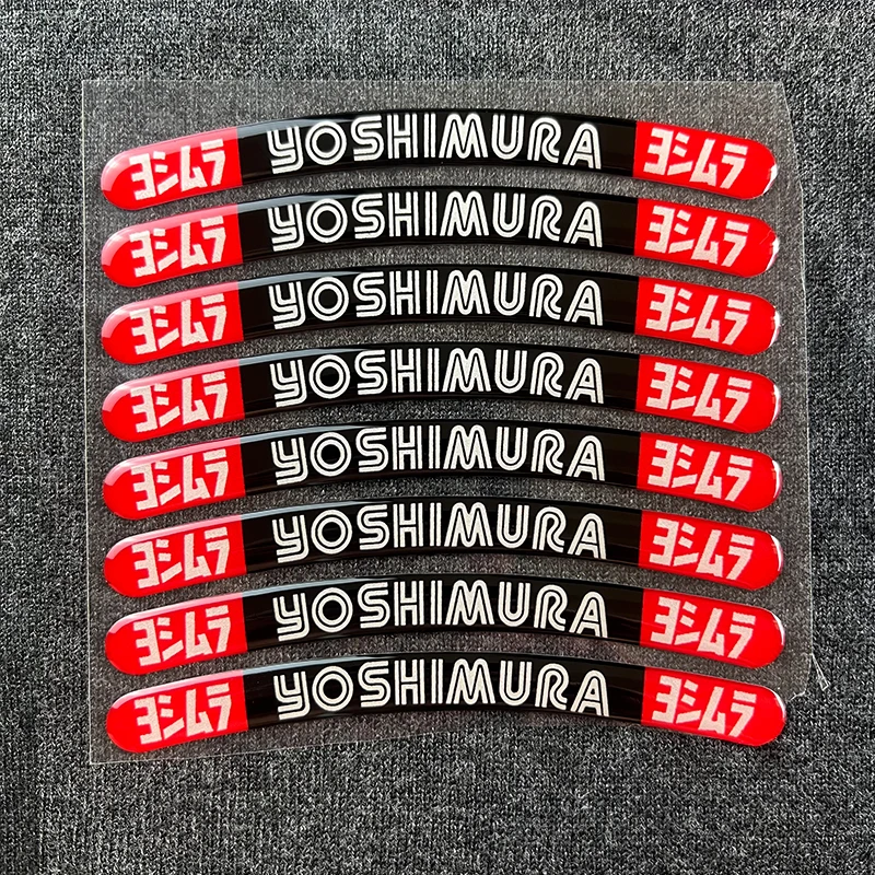 1 Set Equal to 8 pcs Motorcycle stickers for YOSHIMURA Car Wheels Reflective 3D  Decals