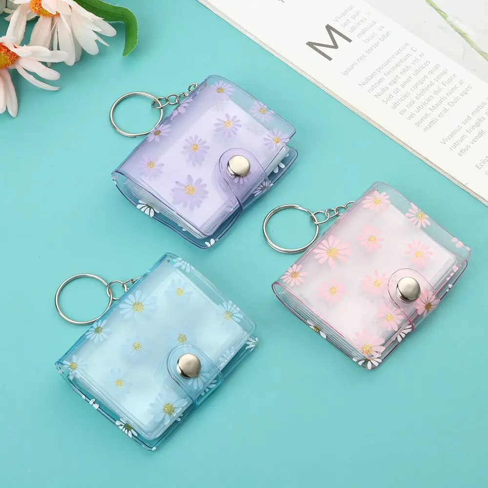 2-inch 20 Pages Mini Photo Album Keychain Small Picture Album Pendant with Keychain  Portable ID Photo Storage Pocket Key Ring