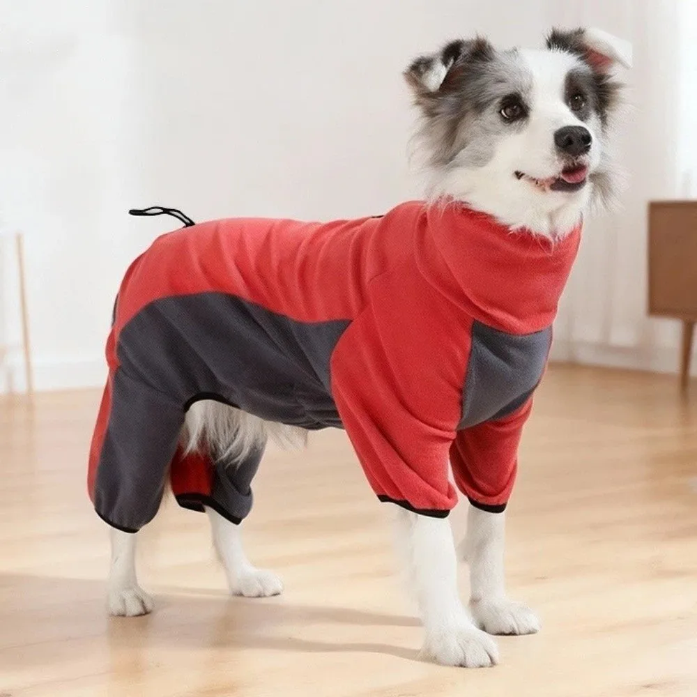 

Fashion Warm Winter Dog Jumpsuit High-Neck Adjustable Fleece Dog Clothes Windproof Breathable Dog Sweater Outdoor Activities
