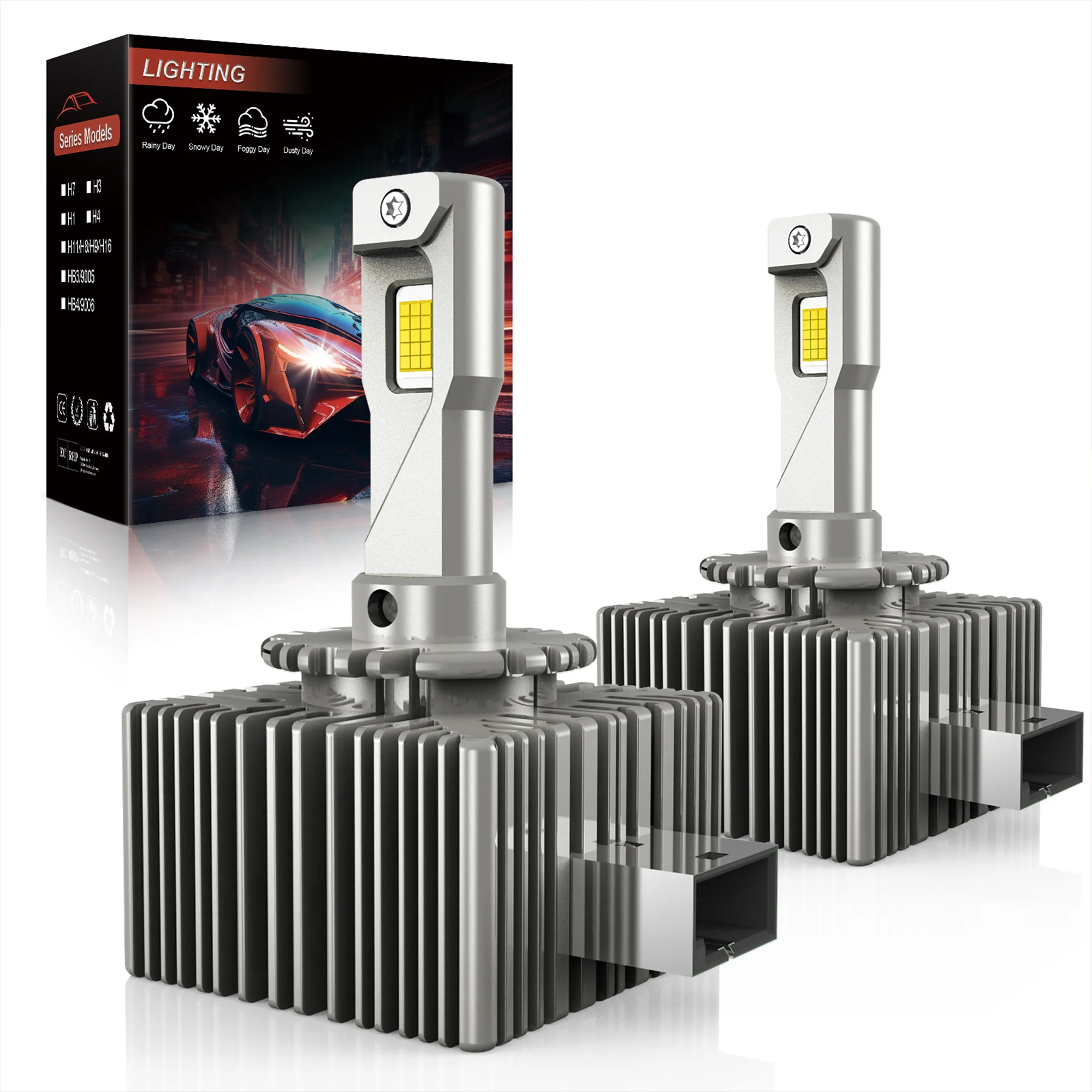 

Светодиодные лампы AUXIRACER D1S D2S HCH15 6500K для фар и противотуманных фар автомобиля, 12В, 36000Лм, ультраяркие, холодный свет