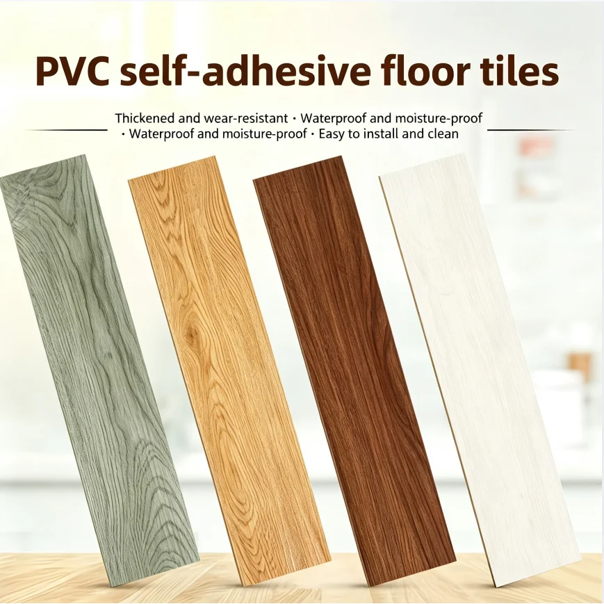 Piastrelle in PVC effetto legno autoadesive, 30/60 pezzi, 61,5×15,2 cm, spessore 1 mm, listelli adesivi, 2,7 metri quadrati, per ristrutturazioni fai-da-te in ambienti interni, ideali per cucina,