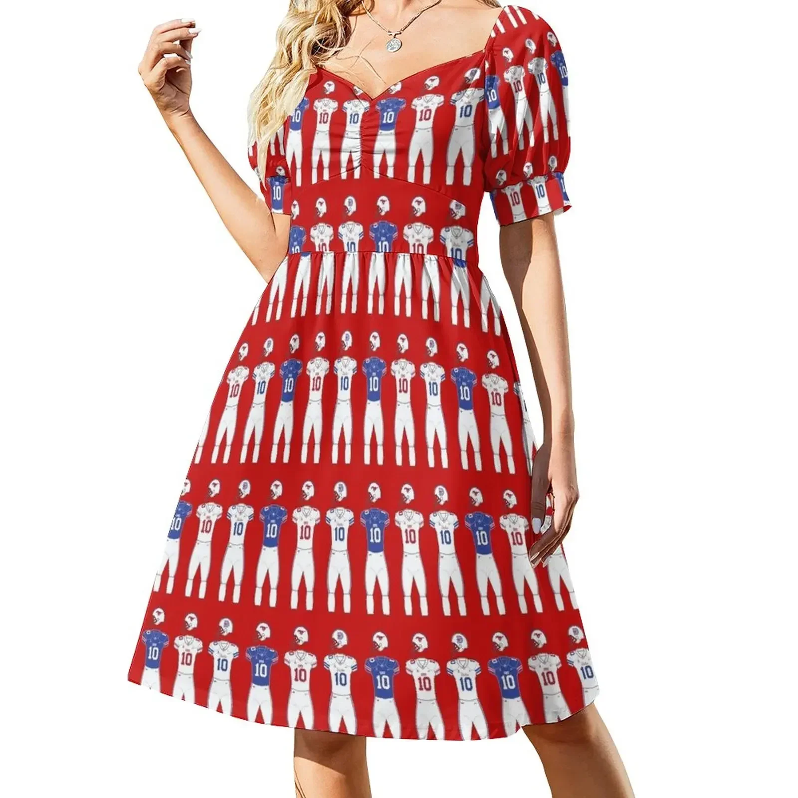 

SMU Football Uniforms Short-Sleeved Dress wedding guest dress 2025 long sleeve dress luxury