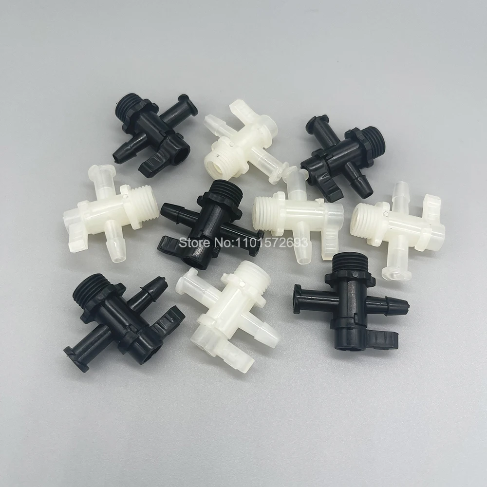 5pcs Three Way Ink Valve UV Solvent Printer Ciss Switch Ink Tube Cartridge for Flora Wit Color Hose Pipe Manual Valves 6X4mm