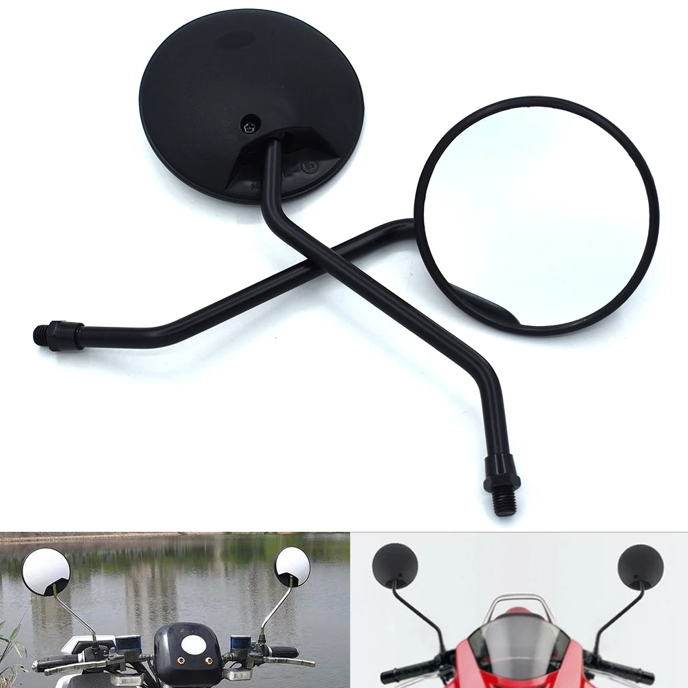 Universal Motorcycle Rearview Mirrors 10mm Round Mirrors black for BMW K1600 K1200R K1200S R1200R R1200S R1200ST R1200GS