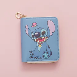 Stitch Wallet Short Zipper Print Student Cartoon Mini Wallet Coin Purse Card Holder Birthday Present Anime Figure  Disney