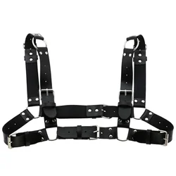 Decopunk Punk Gothic Chest Shoulder Strap Body Binding Belt Men and Women Leather Adjustable Belt Sling Safety Punk Gothic Belt