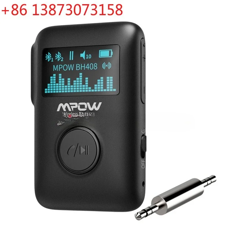 Bluetooth-приемник Mpow для автомобиля, преобразующий проводной аудиосигнал в беспроводной, чип Qualcomm QCC3003, 3D-звук с эффектом объемного звучания.