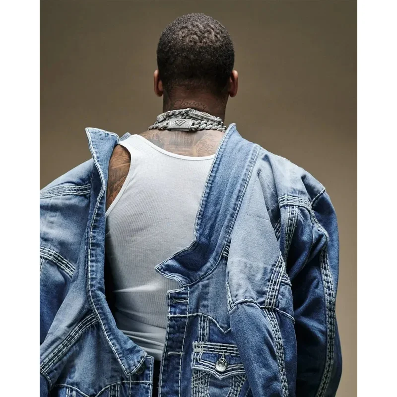 

❤❤2025 Harajuku Vintage Buddha Embroidered Logo Denim Pants Trouser Hip Hop High Street Wear Gothic Baggy Jeans Couples Y New ★☆