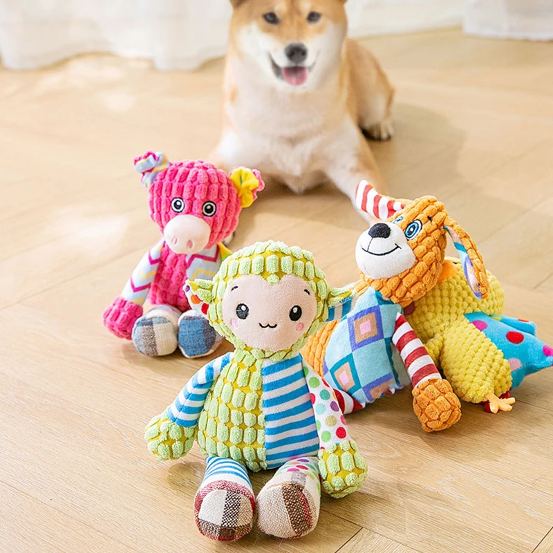 Cute Animals Plush Dogs Cats Toy Interactive Squeaky Puzzle Toy Bite Resistant Teeth Grinding Cleaning Pet Chewing Supplies image 5