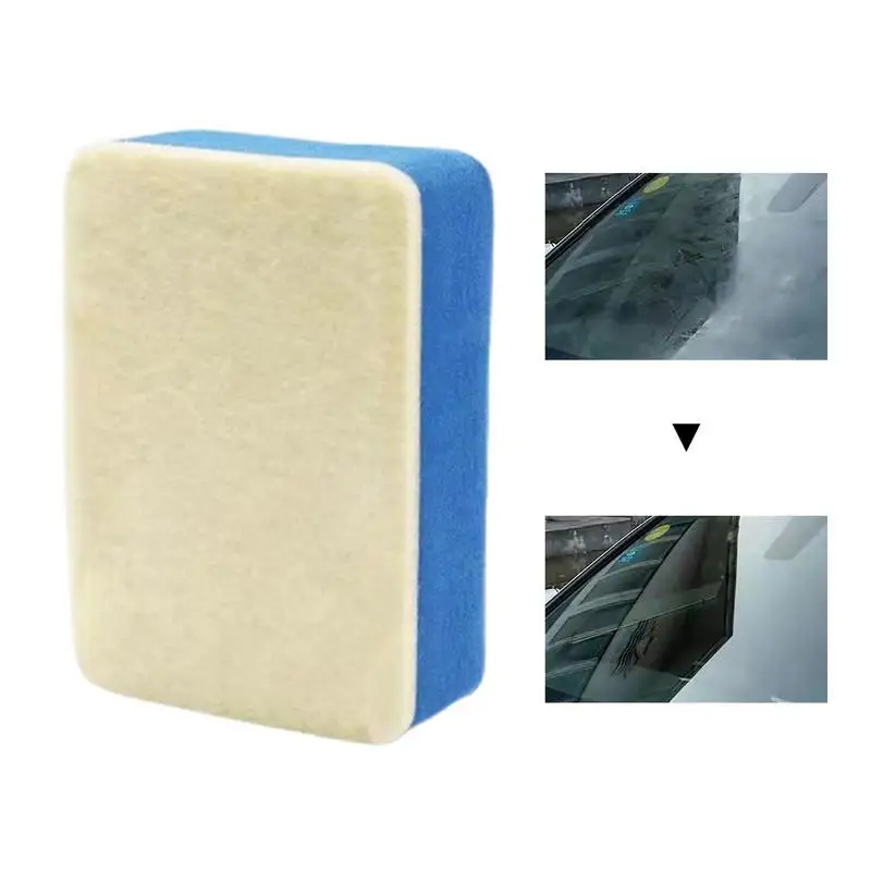 

Car Glass Oil Film Remover Window Oil Cleaner Compound Polishing Windshield Wool Felt Sponge Wipe Oil Film Cleaner Detailing