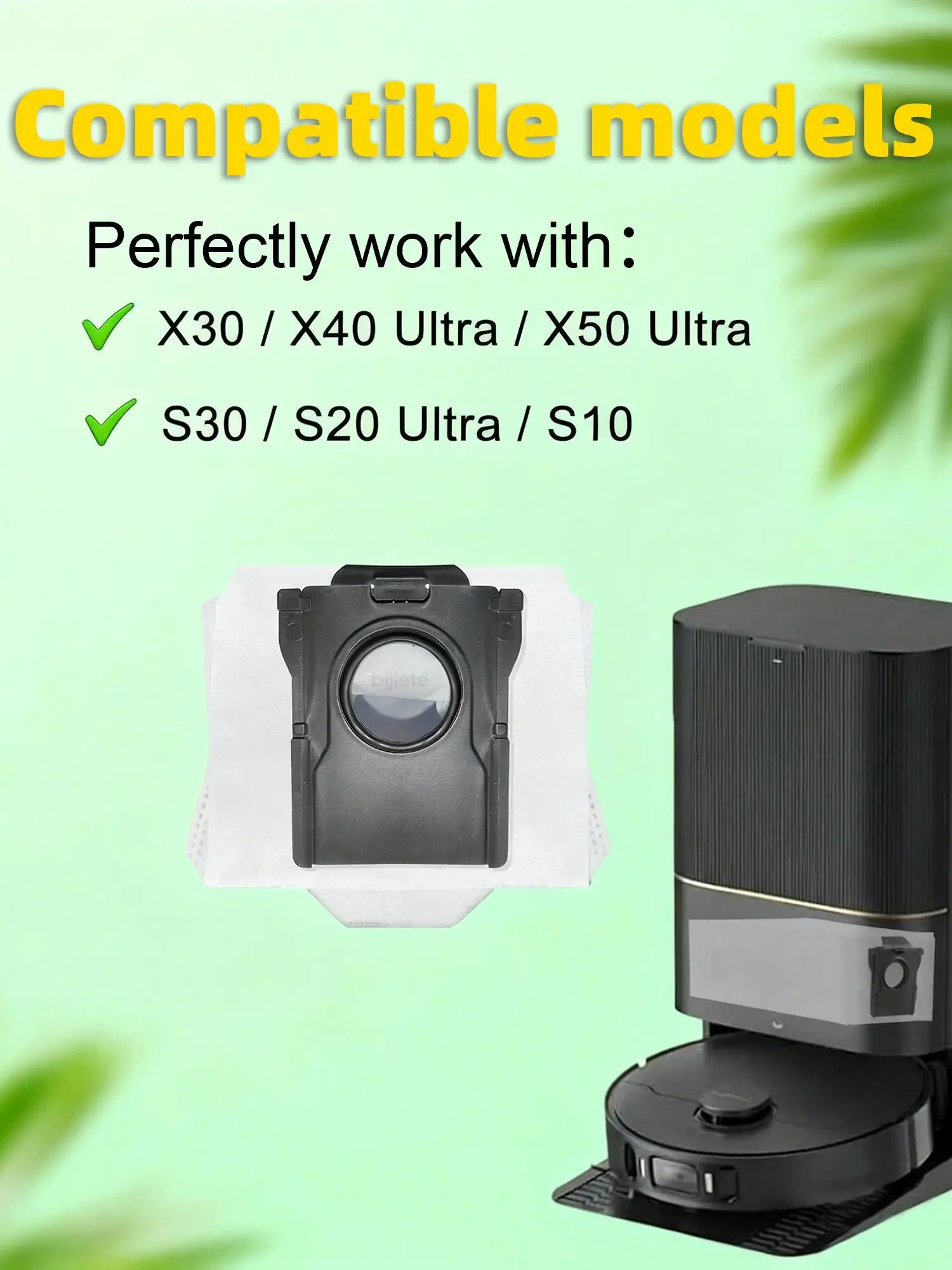 Sacs sous vide de remplacement pour aspirateur robot Dreame X50 Ultra/X40 Ultra/X30 Ultra/L50 Ultra/L40 Ultra/L10s Ultra Gen2/L10s Pro Ultra