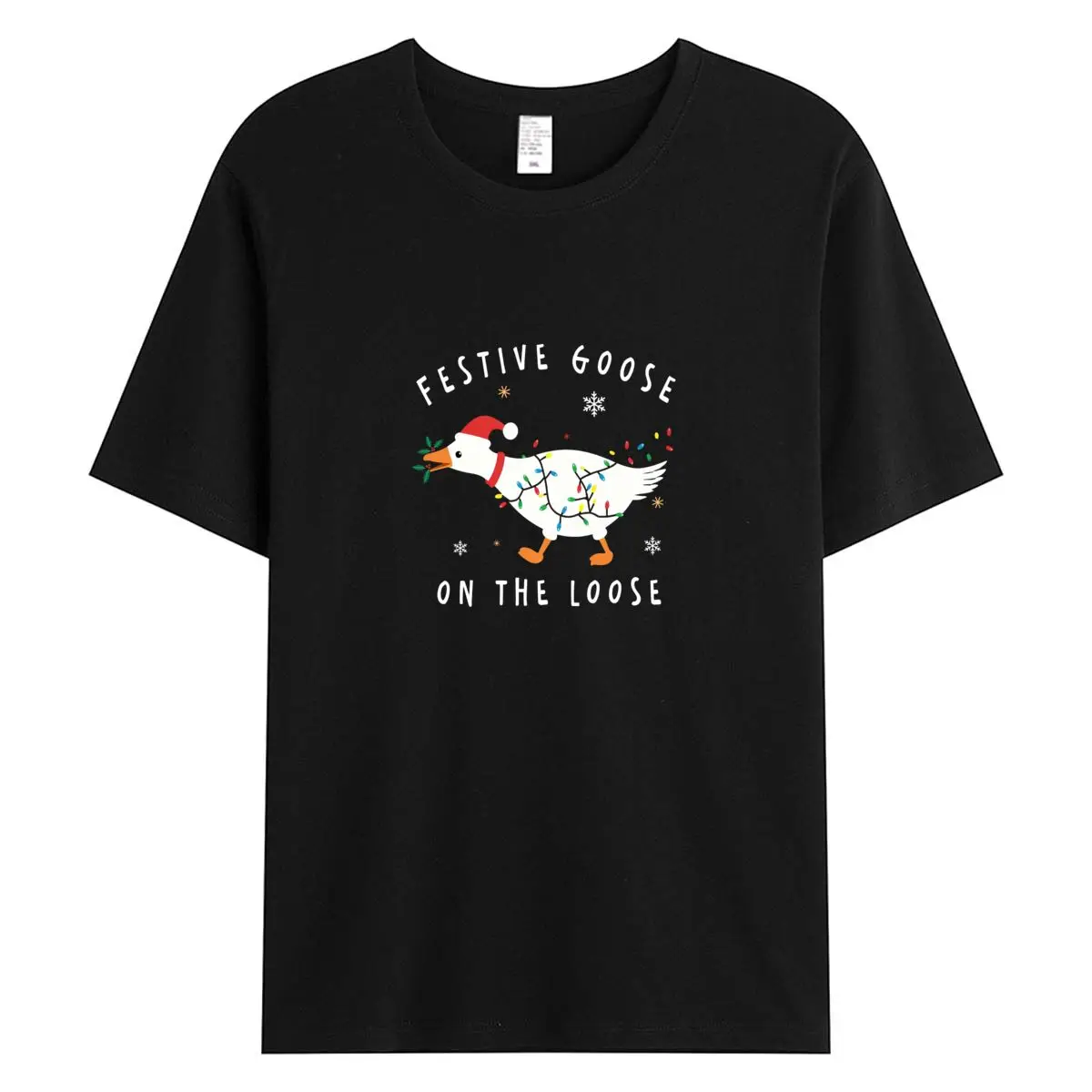 

Women Tee Tops Summer Woman Clothing Short Sleeve T-shirt Festive Goose Graphic T Shirts 100% Cotton Oversized Female Tshirt