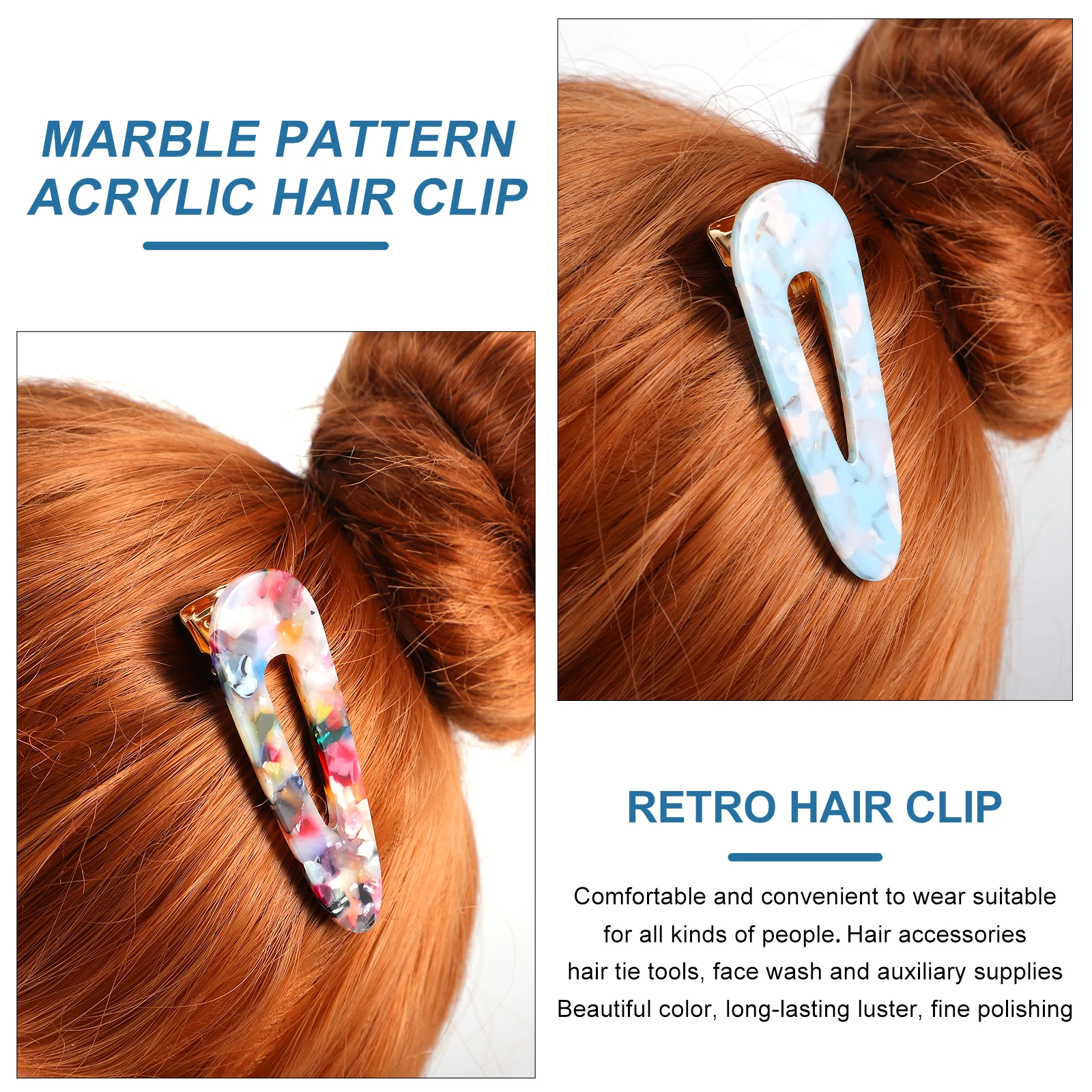 

12Pcs Hair Clips Marbling Leopard Acrylic Side Barrettes for Women Retro Square Hairpin Stylish Lady Hair Accessories