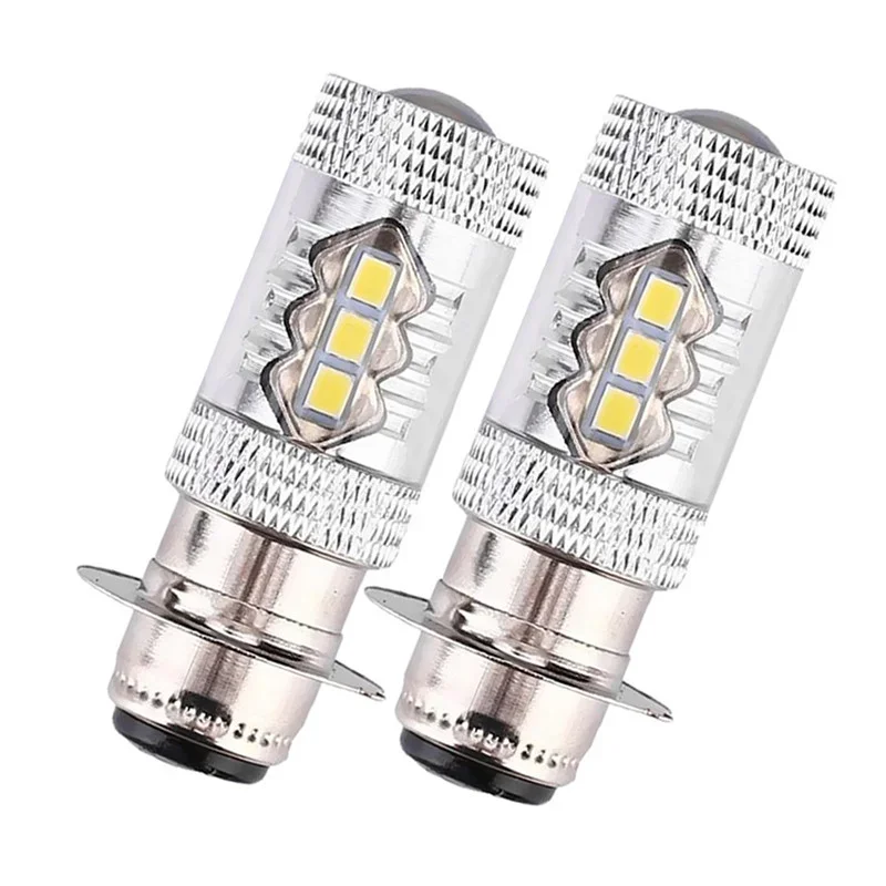 

2PCS H6 PX15D 80W 16LED Motorcycle Modified Headlight LED Beam Motorbike Headlight Head Light Motorbike Lamp Bulb