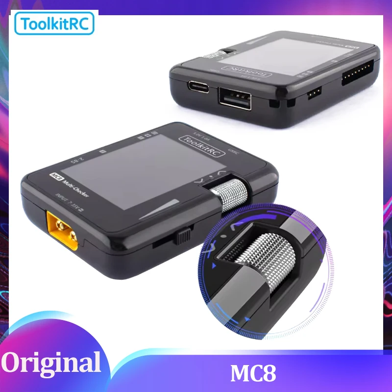 

ToolkitRC MC8 XT60 35 В 2-8S 32-битный процессор ARM Батарея Многокамерный считыватель ШИМ/PPM/SBUS, выход ШИМ USB-C Быстрая зарядка