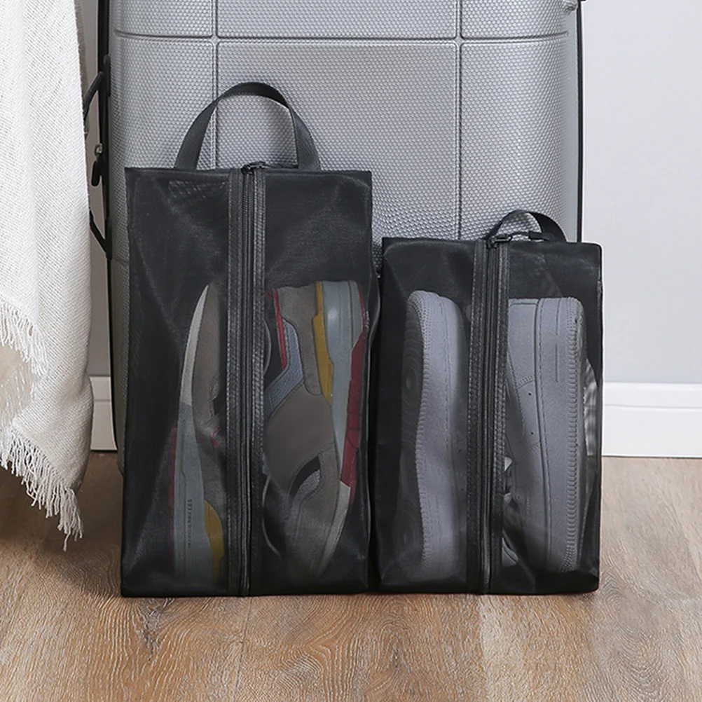 

2Pcs Shoe Bags Organizer Portable Travel Shoe Storage Pouch Large Capacity Lightweight Zipper Closure Travel Accessories