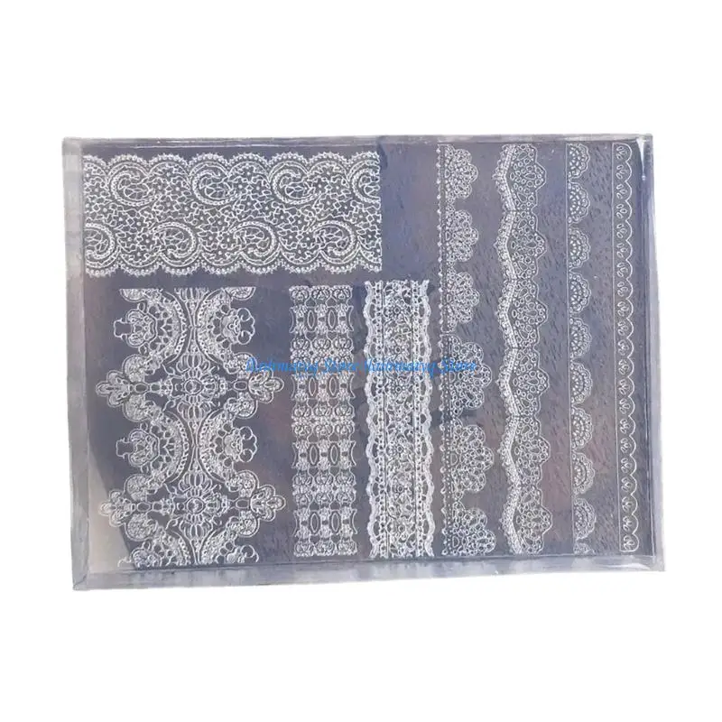 573B Lace Silicone Mold French Design Jewelry Tool Flexible Reusable Crafting Template For Nail Art
