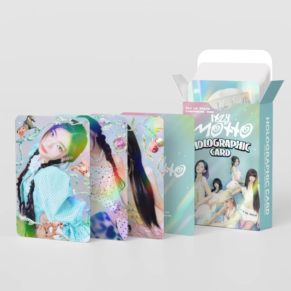 124 Laser Mini Cards Girl Group New Album MOTTO Flash Cards Celebrity Photo Stickers LOMO Card Gift image 4