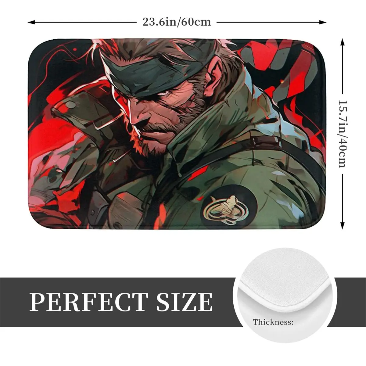 Metal Gear Solid Game Anti-slip Doormat Floor Mat Water oil proof Carpet Rug for Kitchen Entrance Home Living room Footpad Mats