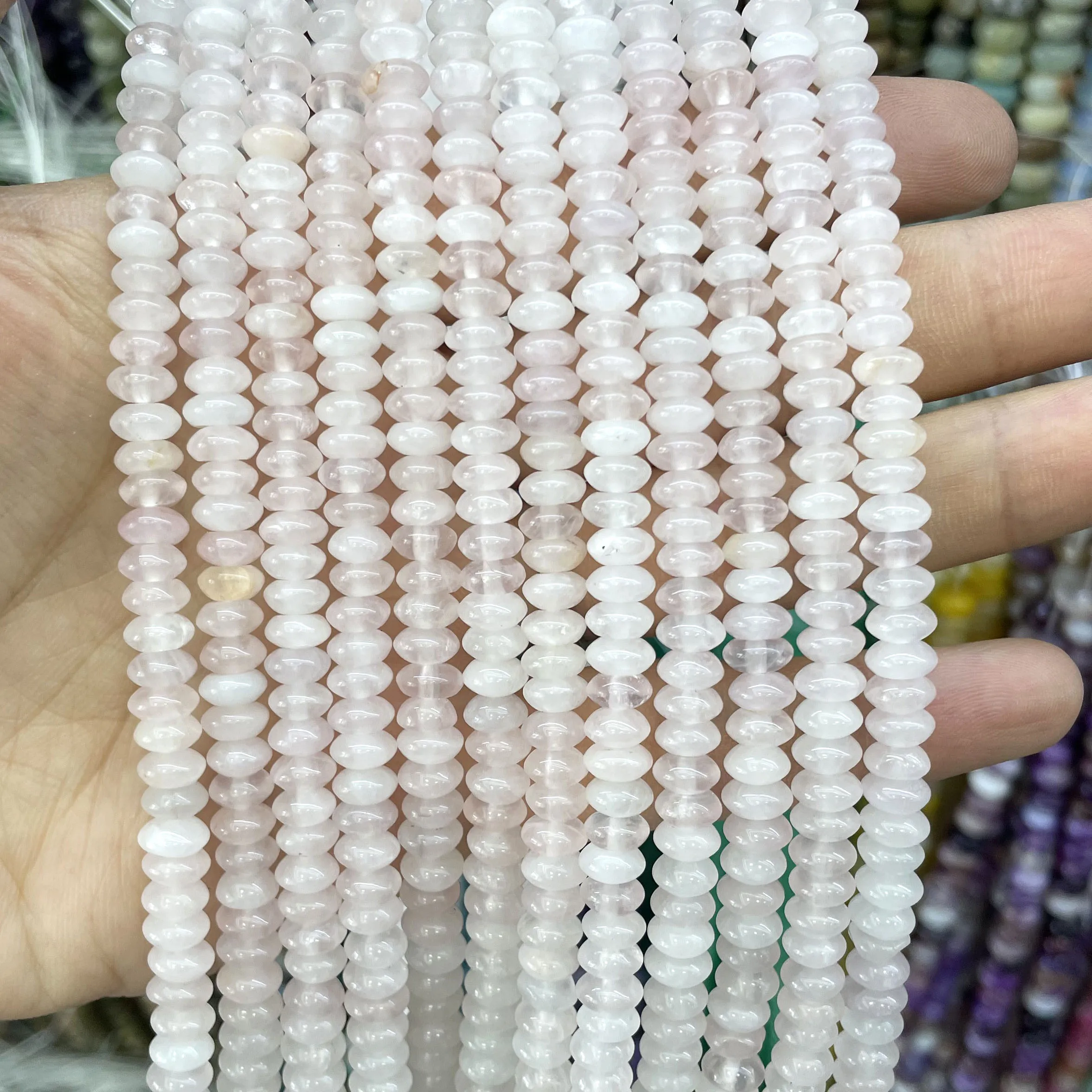 3X6MM Naturstein Rondelle Quarz Achat Türkis Runde Zwischenperlen für Schmuckherstellung DIY Armband Halskette Zubehör – Detail 9