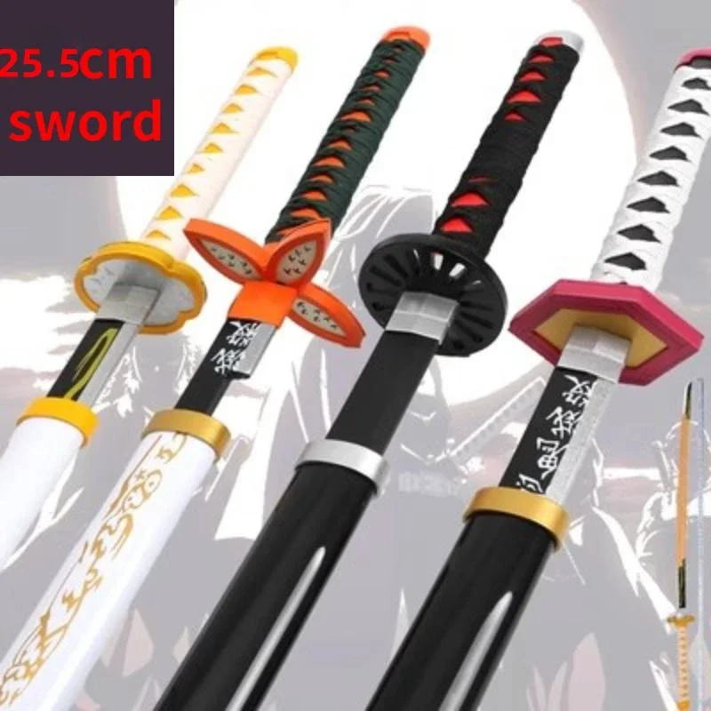 25.5cm Demon Slayer Sword Katana Kimetsu Yaiba Original Anime Cosplay Sword Tanjiro Swords Metal Props Weapon Home Decor Gift