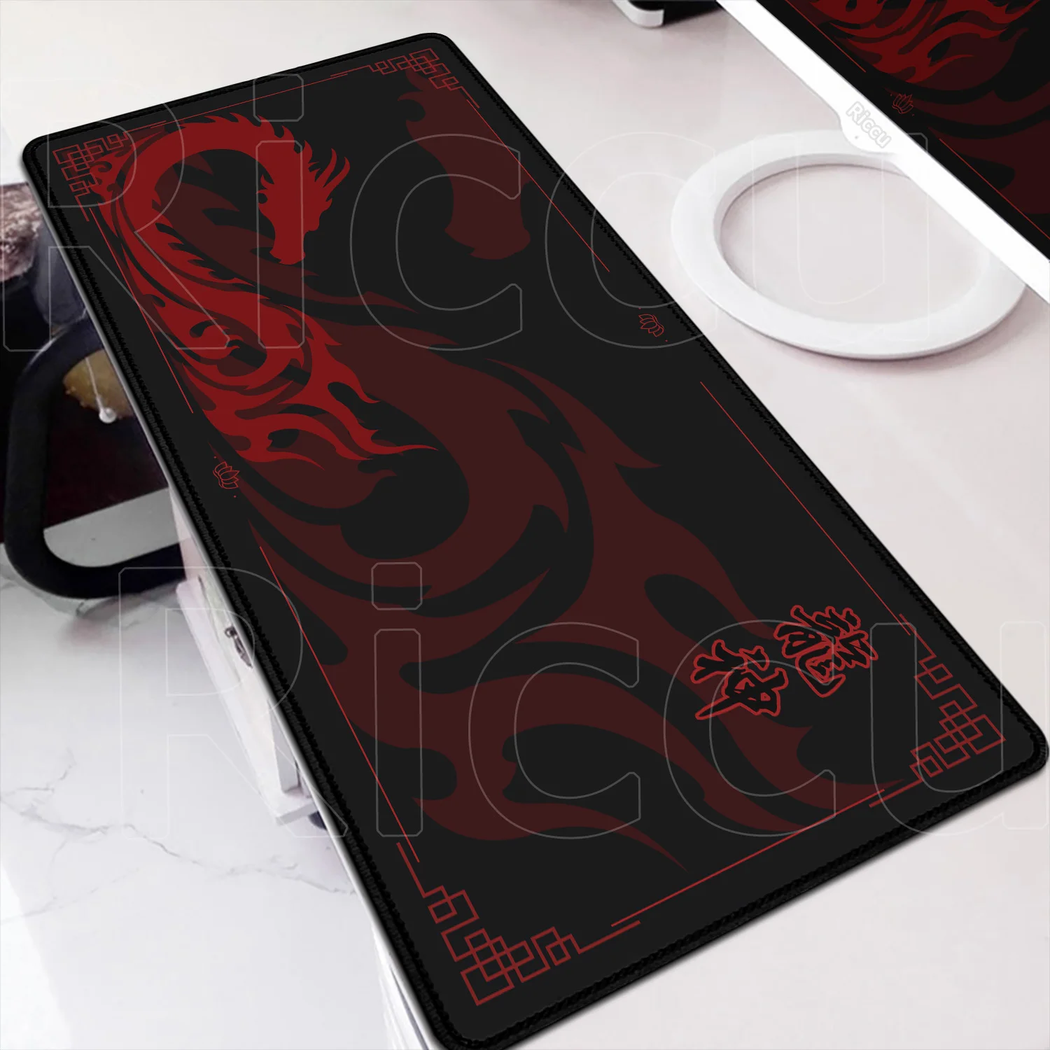

Черный и красный коврик для мыши Dragon God Gaming XXL Нескользящий коврик для клавиатуры и стола Офисный ковер Коврик для компьютерной мыши XL Новый коврик для мыши с HD принтом