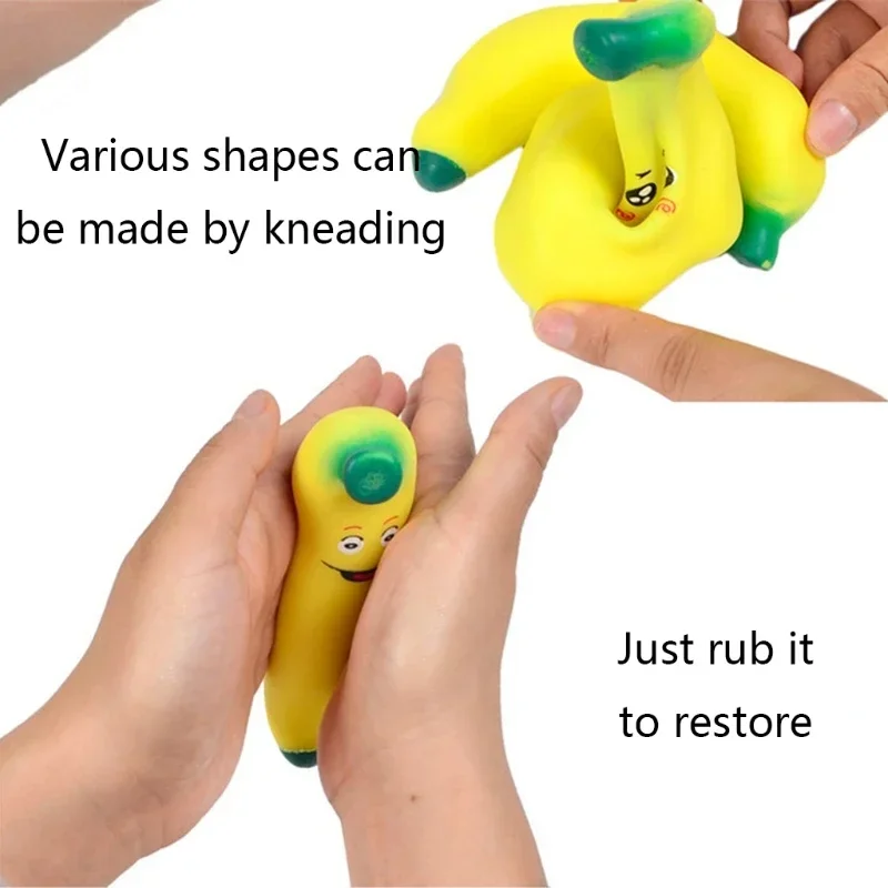 Kids Flour Expression Simulation Banana Fruit Release Stress Relief Banana Squeezing Adult Toy Gift