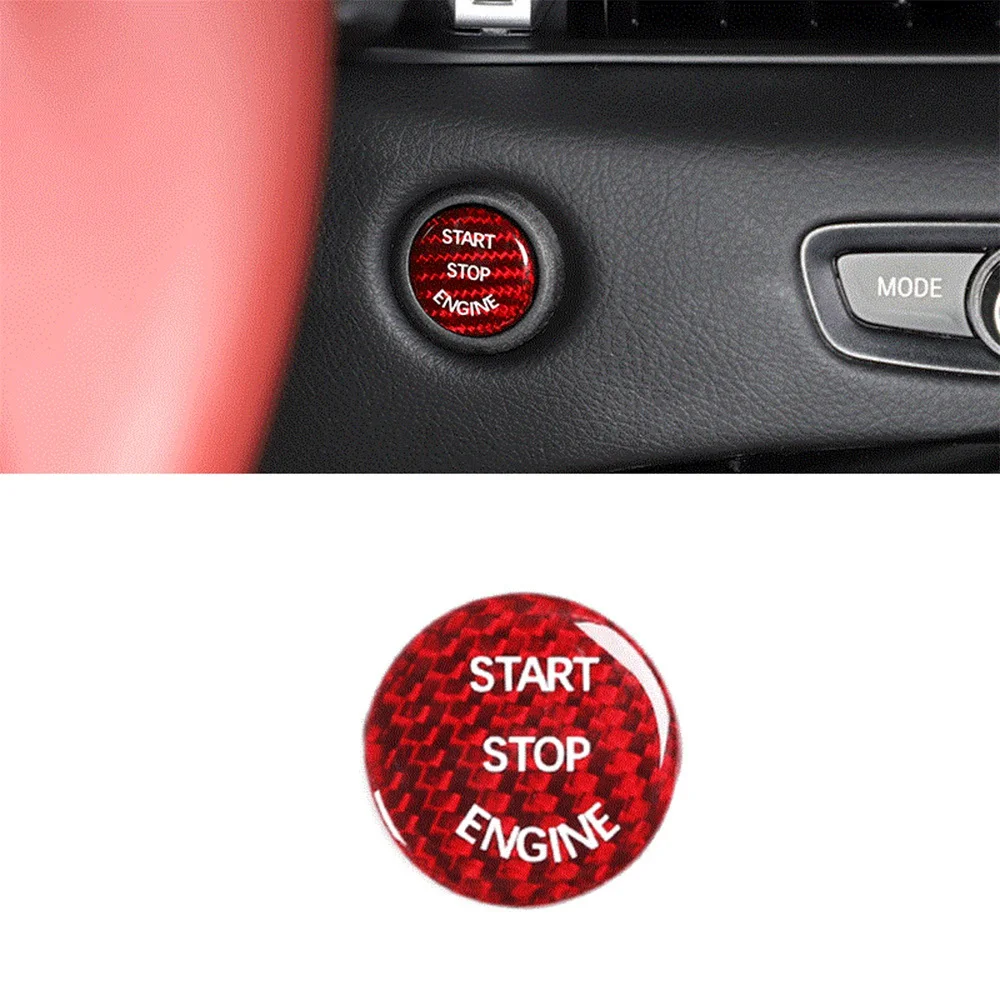 Carbon Fiber Car Start Stop Engine Push Button Sticker Patch Trim for Toyota Supra 2019 2020 2021(Carbon