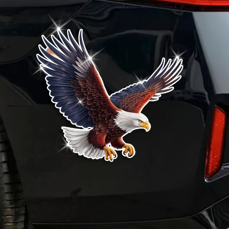 Pegatina con diseño de águila: material PET duradero, diseño de águila calva a la moda, adecuado para pintura de vehículos y ventanas, accesorios para automóviles