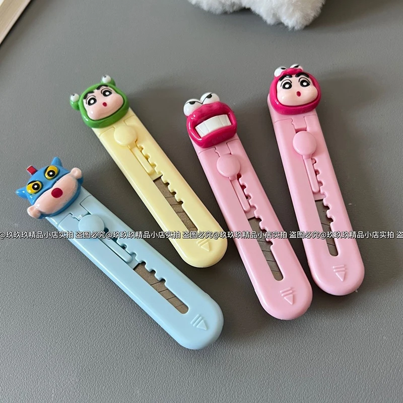 Crayon Shin-Chan Utility Knife Kawaii Anime Cartoon Dormitory Student Work Art Cutting Express Box Cutter Tool Toys Girls Gifts