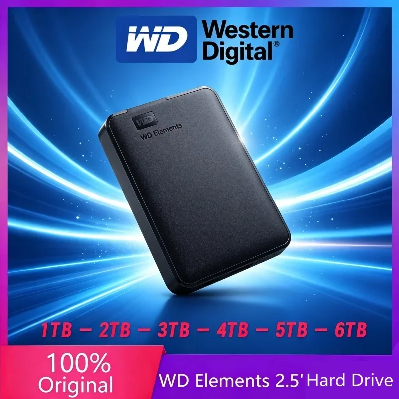 WD Western Digital Mobile Hard Disk 6TB 5TB 4TB 2TB 1TB Large-capacity Mechanical External HDD 2.5" Hard Drive USB3.0 Hard Drive