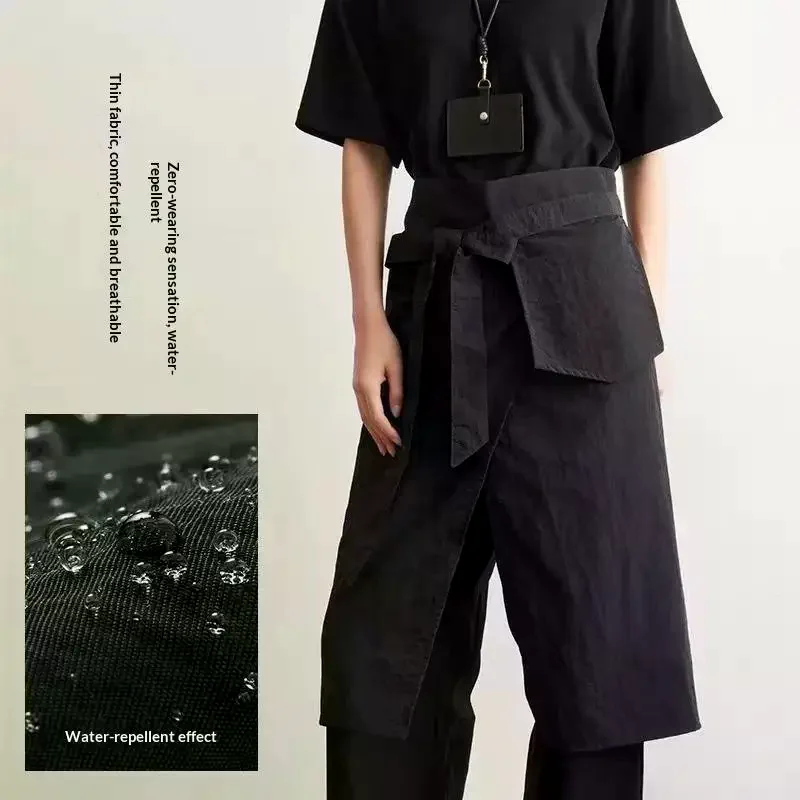 Kitchen Apron Half Body Waterproof With Split Leg Design Coffee Shop Barber Home Cleaning Work Clothes