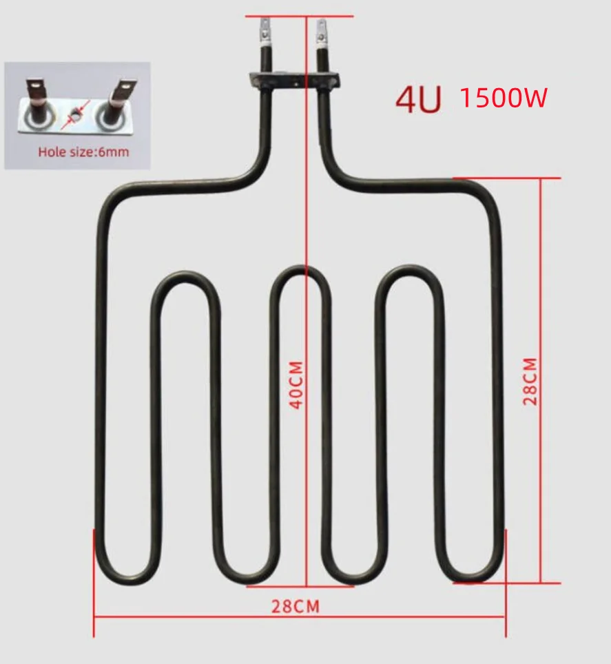 1PC 220v 1500w 2000w  Electric Tubular Heating Element Sauna Stove Oven Air Heating Element Baking Heater Tube SS304