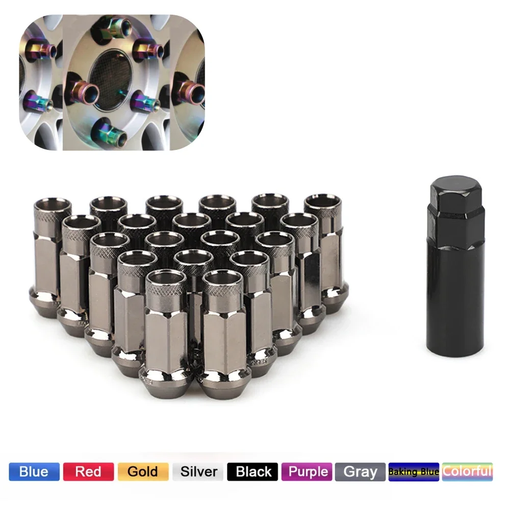 

Steel Extended Open Racing Car Wheel Rims Lug Nuts Extended Tuner Nuts 20pcs/set