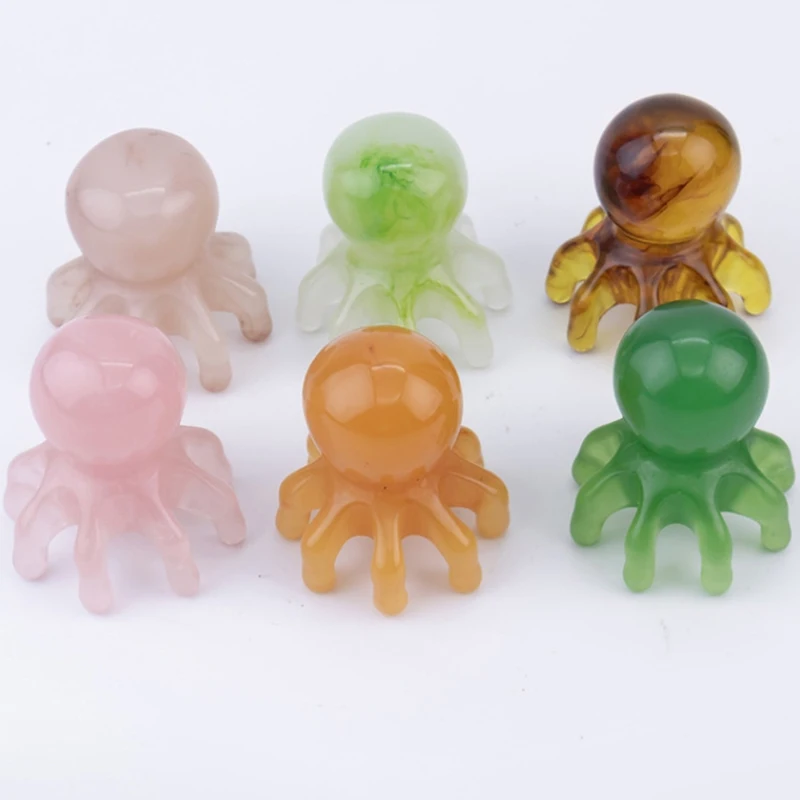 

1Pcs Resin Octopus Comb Head Massager Meridian Scraping Scalp Brush Acupuncture SPA Gua Sha Health Deep Massage Tool Wide Tooth