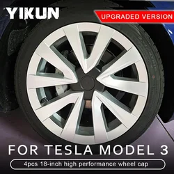 4PCS Hub Cap Performance 18 Inch Wheel Caps Automobile Replacemen Hubcap Full Rim Cover Accessories for Tesla Model 3 2018-2023