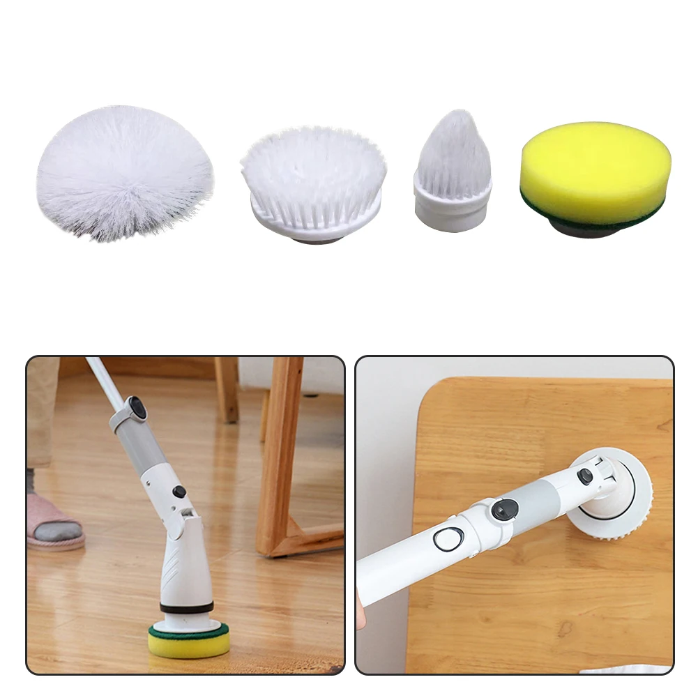 4Pcs Scrubber Replacement Brush Head Multifunctional Electric Spinning Brush Head for Cleaning Bathroom Kitchen