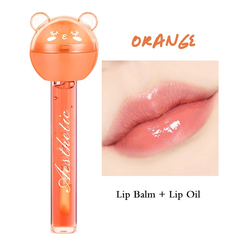 2 in 1 Lollipops Lip Gloss Moisturizing Lip Plumper Lips Balm Lipsticks Mineral Oil Nutritious Lips Care Women Make up Cosmetics