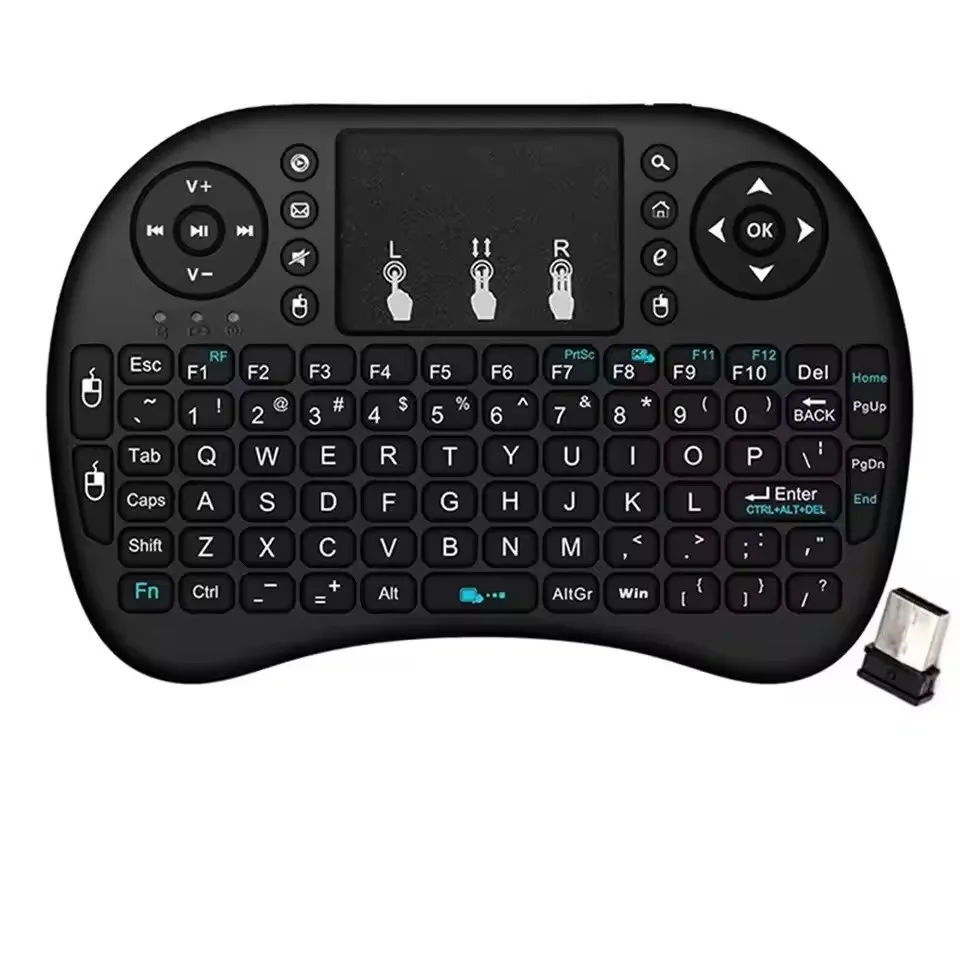 Mysz Powietrzna Podświetlana Mini Bezprzewodowa Klawiatura Azerty Hiszpańska Francuska Portugalska Rosyjska Brazylijska z Touchpadem do PC TV Box RGB — zdjęcie 2
