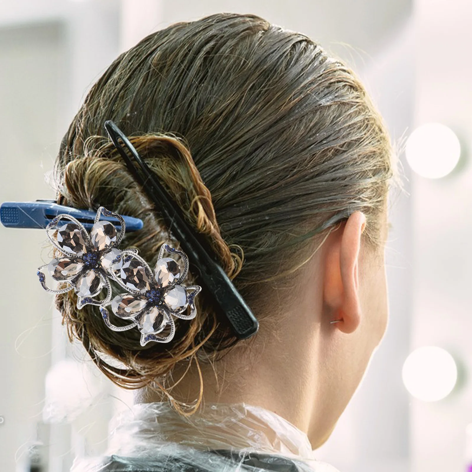 

Приспособление для изготовления булочек для тонких страз, зажим для цветов, инструмент для поворота, хрустальный валик для пончиков для длинных волос, прическа, шиньоны, аксессуар для укладки волос